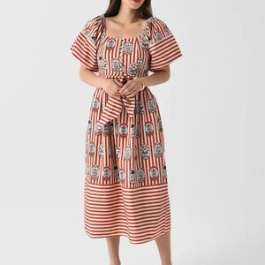 Hunter Bell Lucy Dress in Mallet Club Stripe Print, Size 6, NWT
